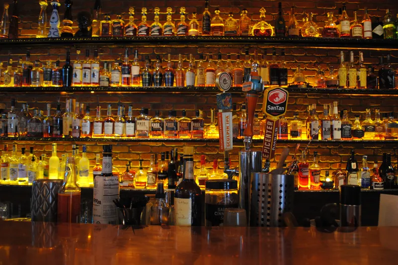 Craft cocktail on the bar counter