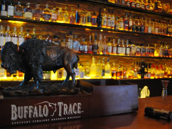 Churchill's Phoenix bar — Buffalo Trace statue