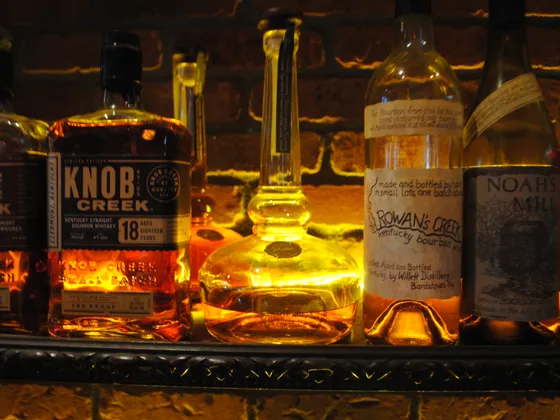 Bar atmosphere with warm amber tones