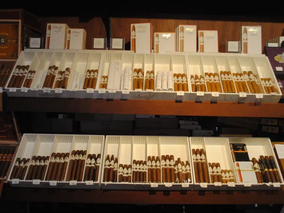 Churchill's Phoenix humidor — Davidoff cigar selection